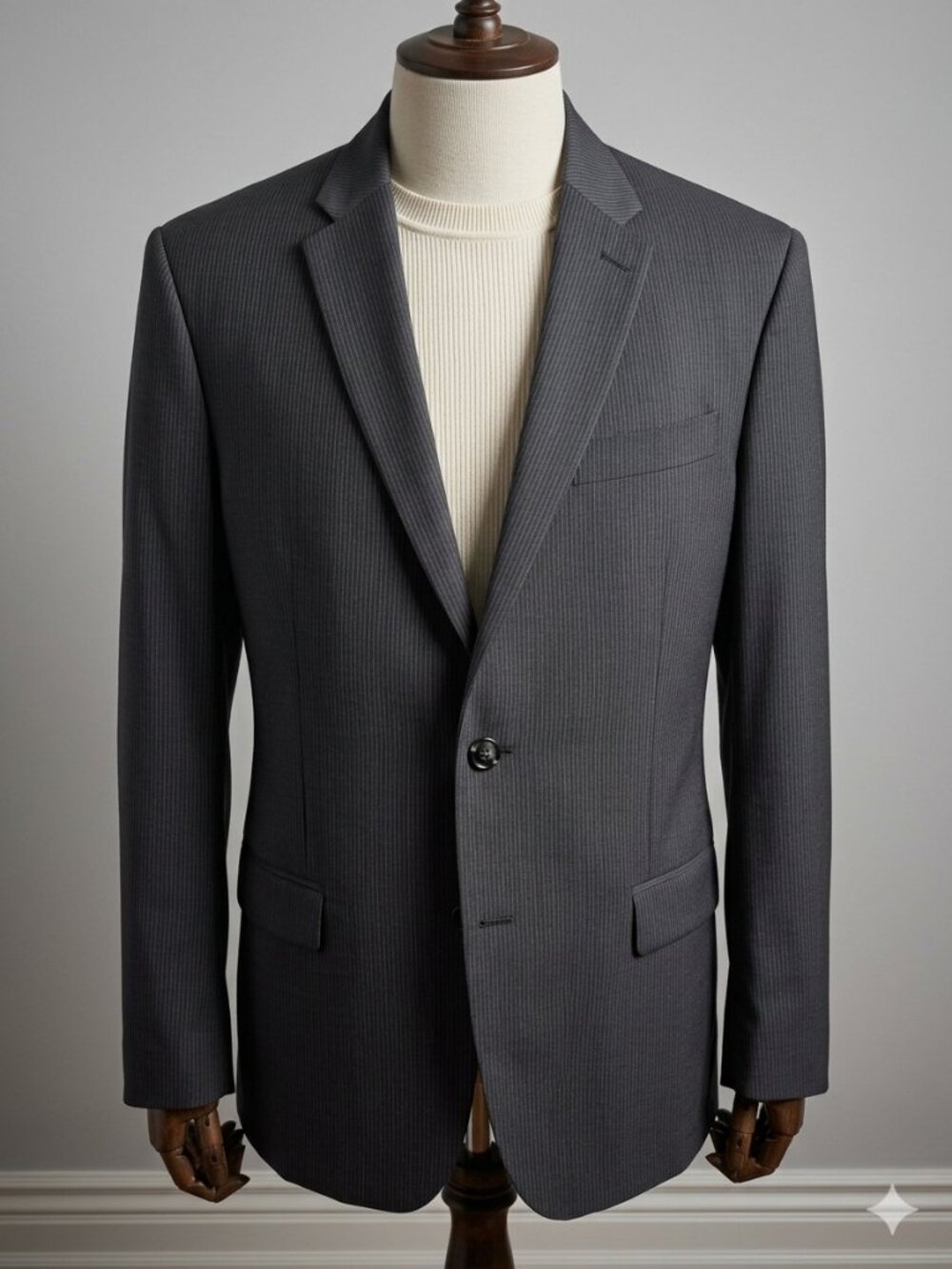 Calvin Klein Slim Fit Navy Blue Micro stripe Suit Blazer (42R) EUC
